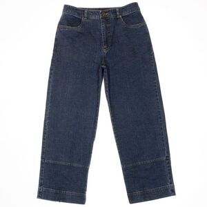 Tribal Jeans Womens Size 4 Cropped High Rise Dark Blue Denim Measures 27 x 25